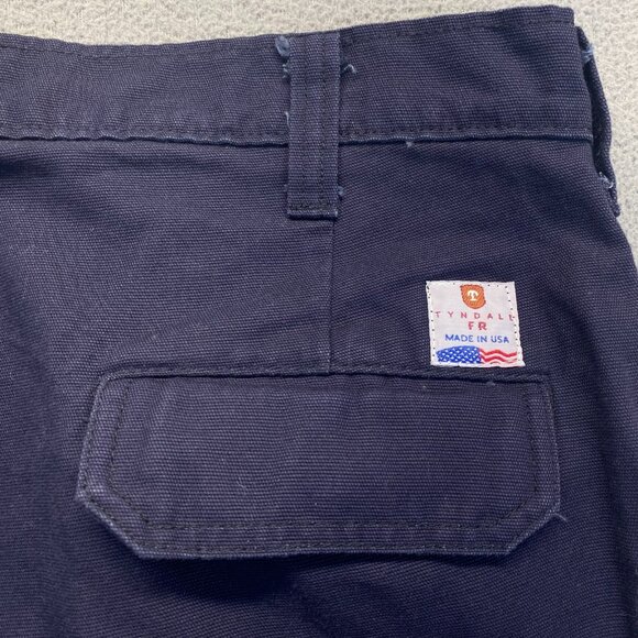 Tyndale FR Mens Carpenter Pants 42X32 Navy Blue Fire Resistance Pocket Workwear - Picture 8 of 11